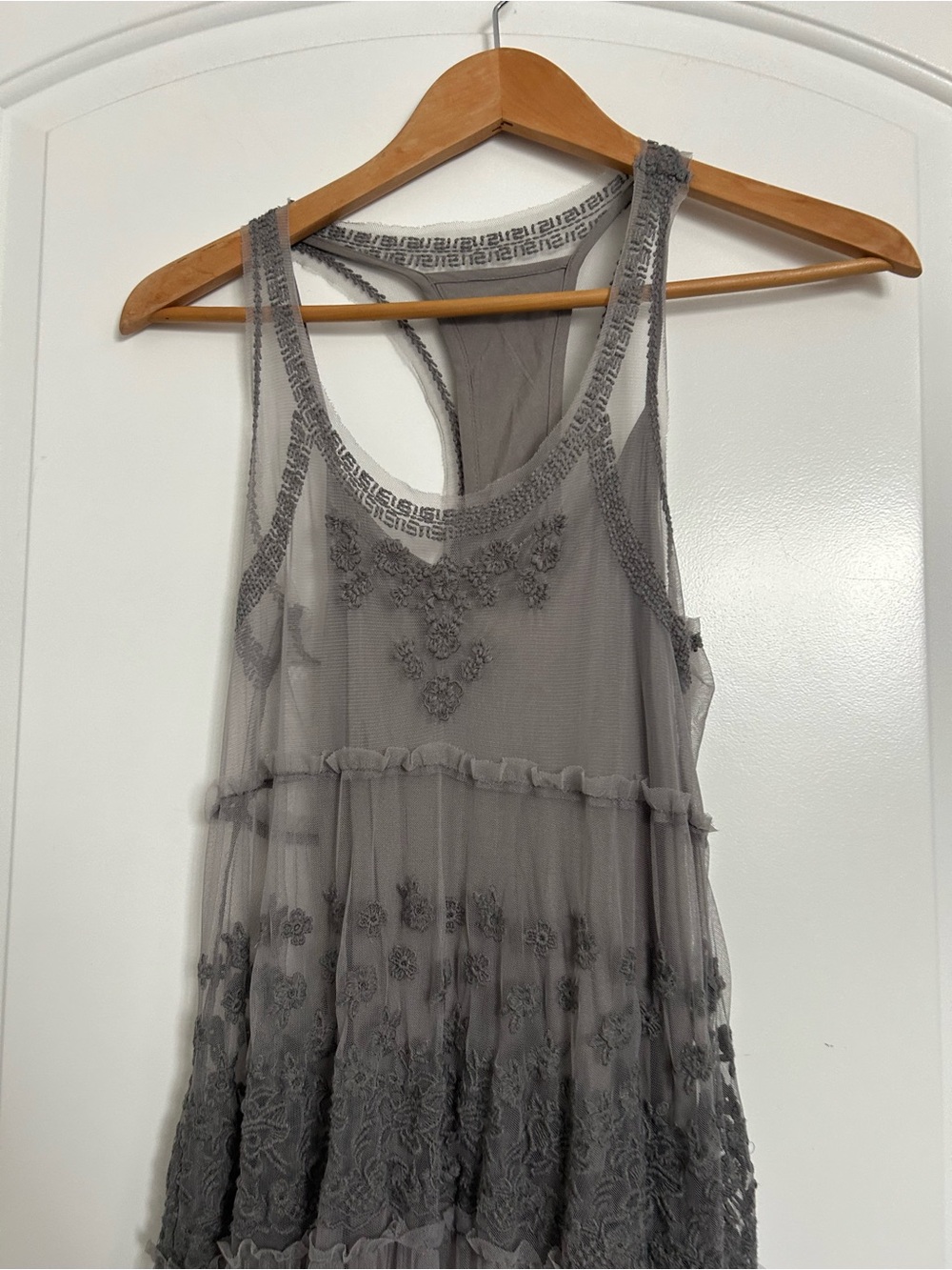 Abercrombie & Fitch Lace Tiered Maxi Dress Size S Boho Shabby Chic 90s Fairy y2k - Picture 9 of 12